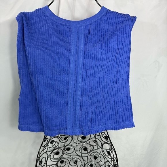 Free People Movement ribbed blue cropped tank size M - Picture 6 of 9